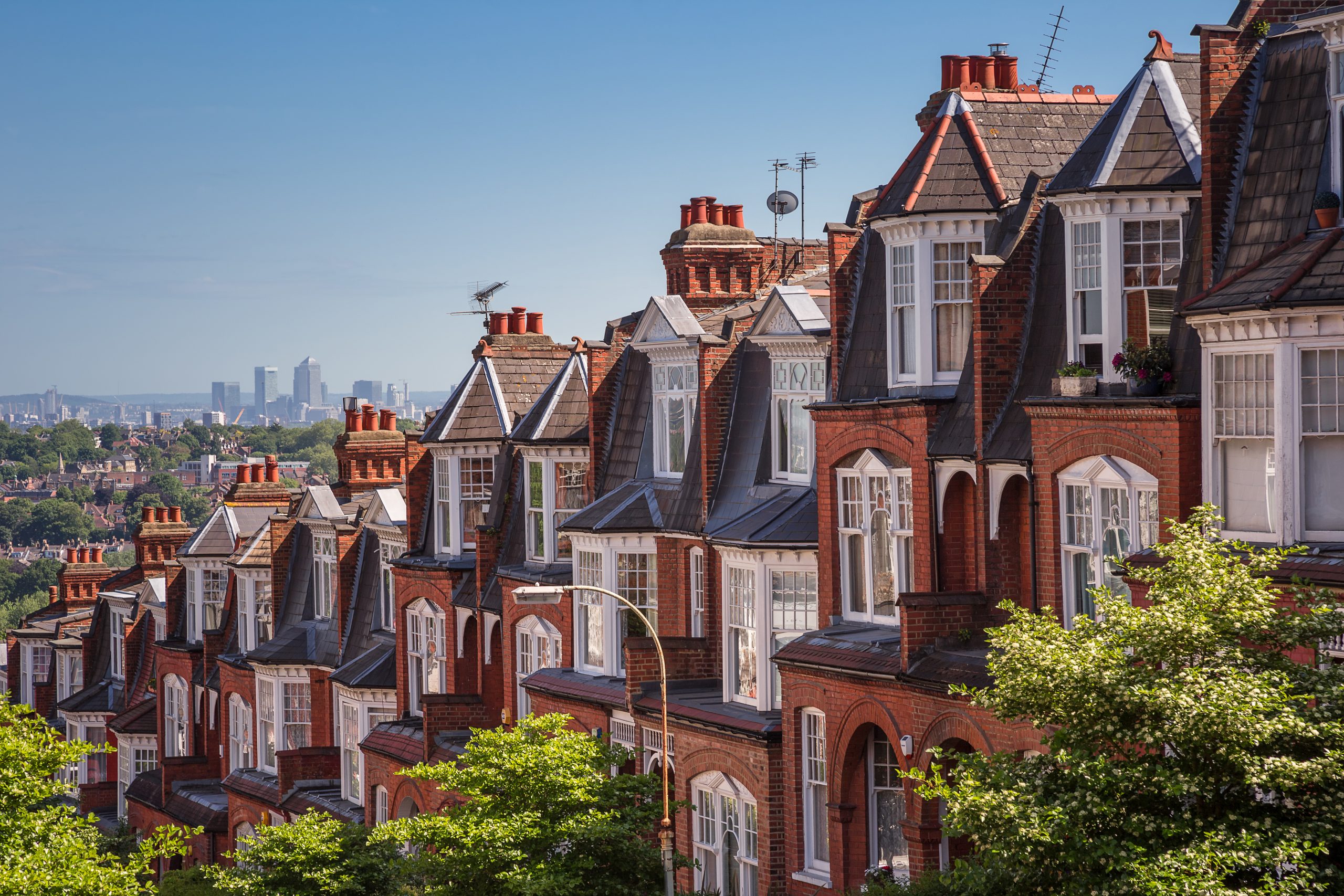 Brick,Houses,On,A,Panoramic,Shot,From,Muswell,Hill,,London,